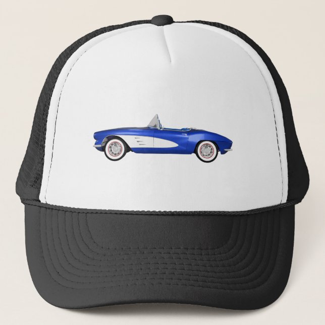 Casquette 1961 Corvette C1 : Finition bleue : (Devant)