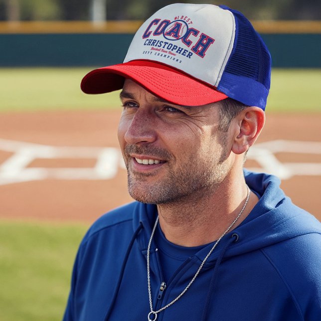 Casquette #1 Best Baseball Coach Fun Custom Name Team & Year (#1 Best Baseball Coach Fun Custom Name Team & Year Trucker Hat)