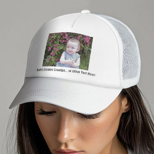 Casquette 1 Photo et texte personnalisé - faites-le le vôtre