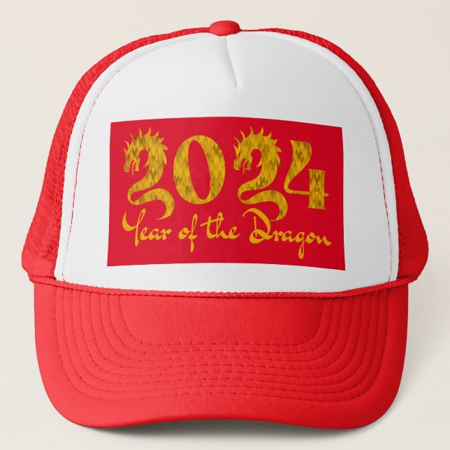 CASQUETTE 2024 ANNÉE DU DRAGON OR (Devant)