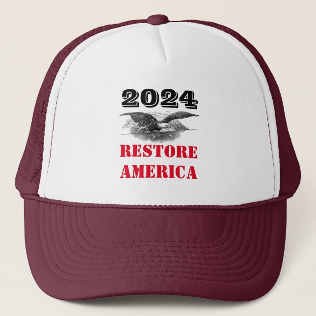 Casquette 2024 Election Restore America Trucker Hat (Devant)