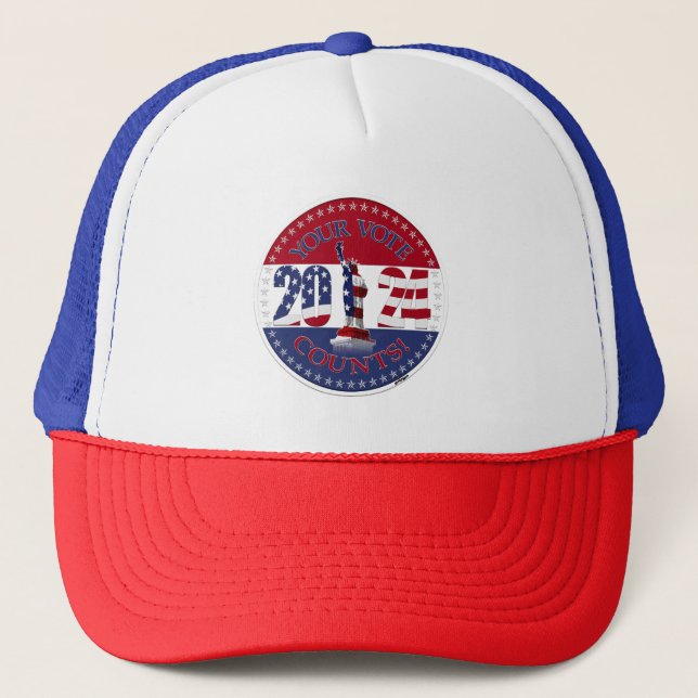 Casquette 2024 Votre Vote Compte Statue de la Liberté Drapea (Devant)