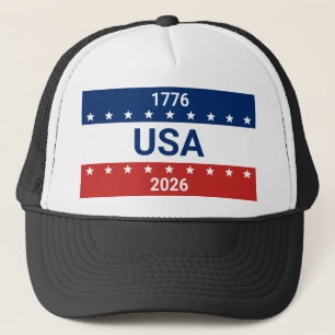 Casquette 250e anniversaire des États-Unis 1776 2026 Rouge B