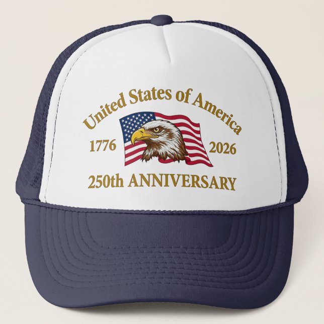 Casquette 250e anniversaire USA Patriotique | 1776–2026 (Devant)