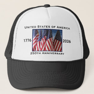 Casquette 250e Anniversaire USA Patriotique Noir Blanc