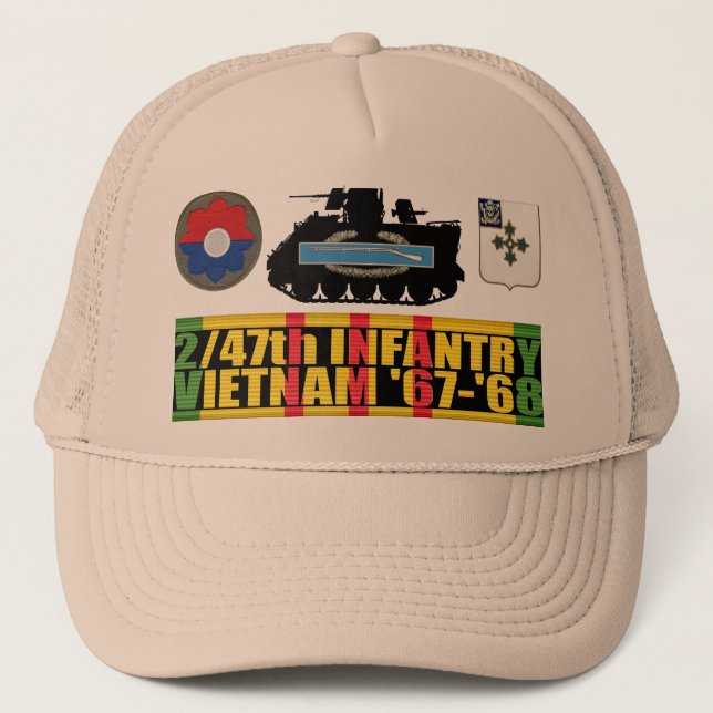 Casquette 2/47th Infanterie Vietnam '67- 'casquette de CIB (Devant)