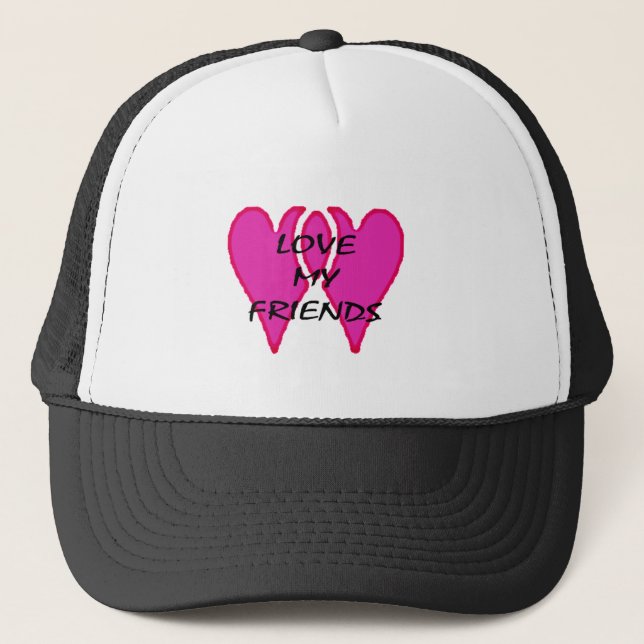 Casquette 2 Coeurs Ensemble Aimez Mes Amis Modèle (Devant)