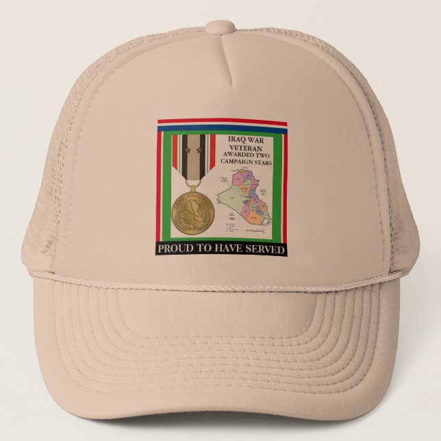 CASQUETTE 2 ÉTOILES DE CAMPAGNE VÉTÉRAN DE GUERRE IRAK (Devant)