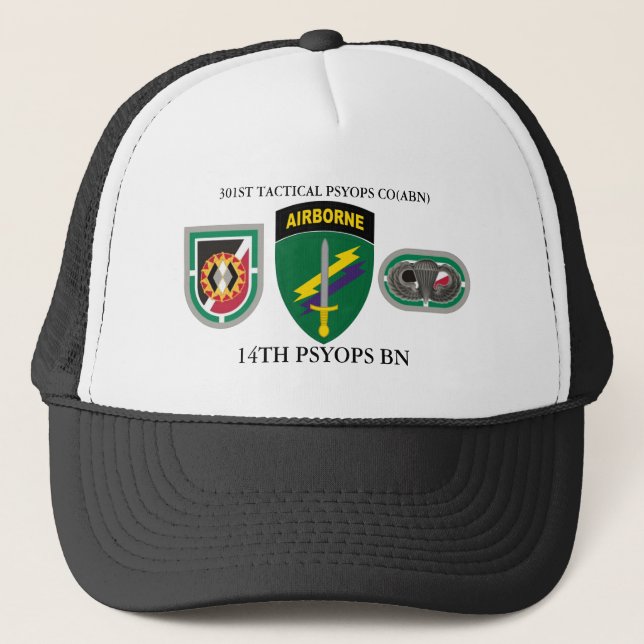 CASQUETTE 301ST TACTICAL PSYOPS CO(ABN) 14TH PSYOPS BN (Devant)
