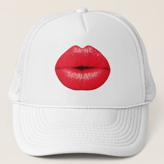 CASQUETTE 327493 RED SMOOCH LIPS KISS MAKEUP BEAUTY LOVE FAS (Devant)