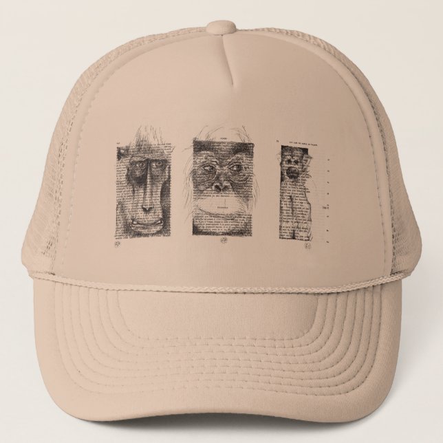 Casquette 3 sages singes pour le Nouvel An chinois Zodiac Ca (Devant)