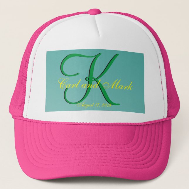 Casquette 3d Monogramme vert Turquoise (Devant)