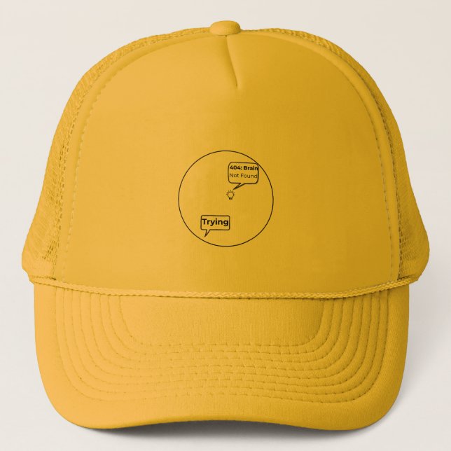 Casquette 404 : Cerveau introuvable - Code d'erreur drôle de (Devant)