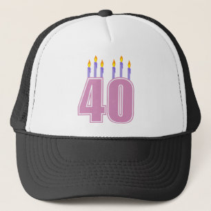 Casquette 40 bougies (rose/pourpre)