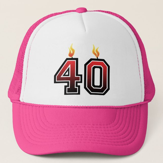 Casquette 40e anniversaire rose (Devant)