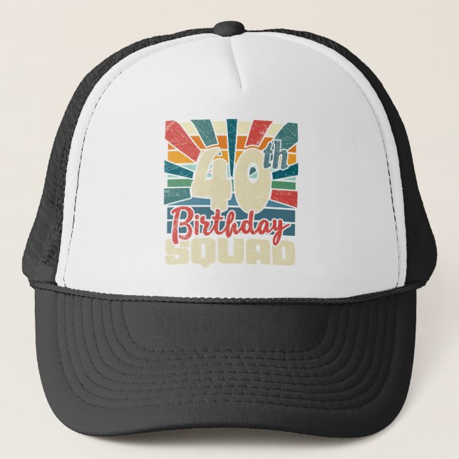 Casquette 40e Anniversaire Squad Vintage Retro Funny (Devant)
