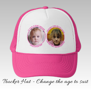 Casquette 40e étape 'tout âge' jalon 2 photo rose blanc