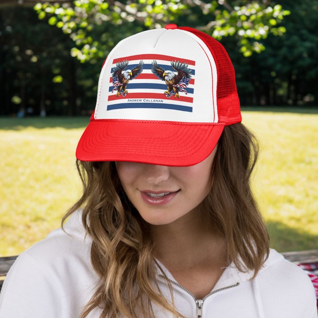 Casquette 4 juillet Aigle rouge blanc bleu Patriotique (Créateur téléchargé)