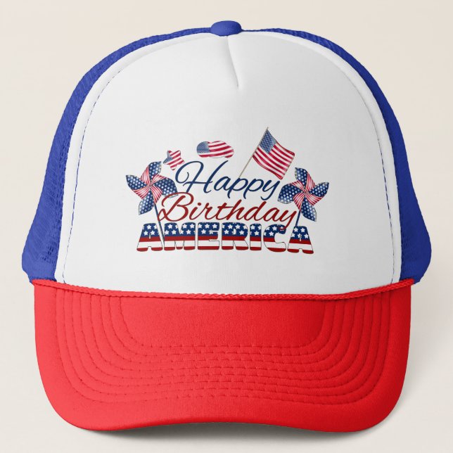 Casquette 4 juillet Fête de l'Indépendance, Joyeux anniversa (Devant)
