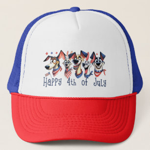 Casquette 4 juillet. Jour de l'indépendance. Chiens amusants