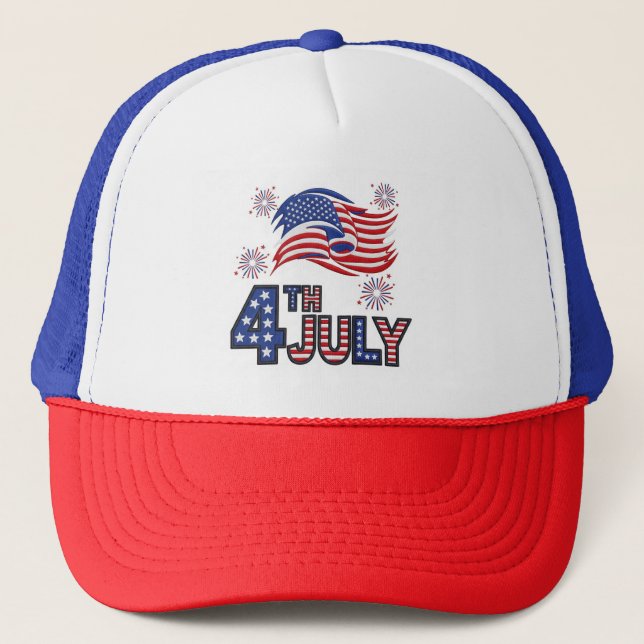 Casquette 4 juillet maillage patriotique (Devant)