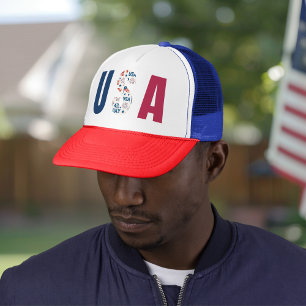 Casquette 4 juillet USA Trucker Hat - Style patriotique