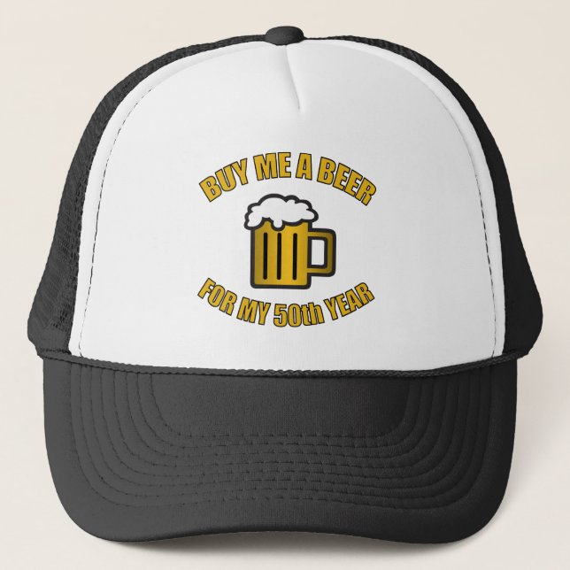 Casquette 50e anniversaire bière drôle (Devant)