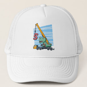 Casquette 5 ans 5e Anniversaire Grue Mobile Dinosaure