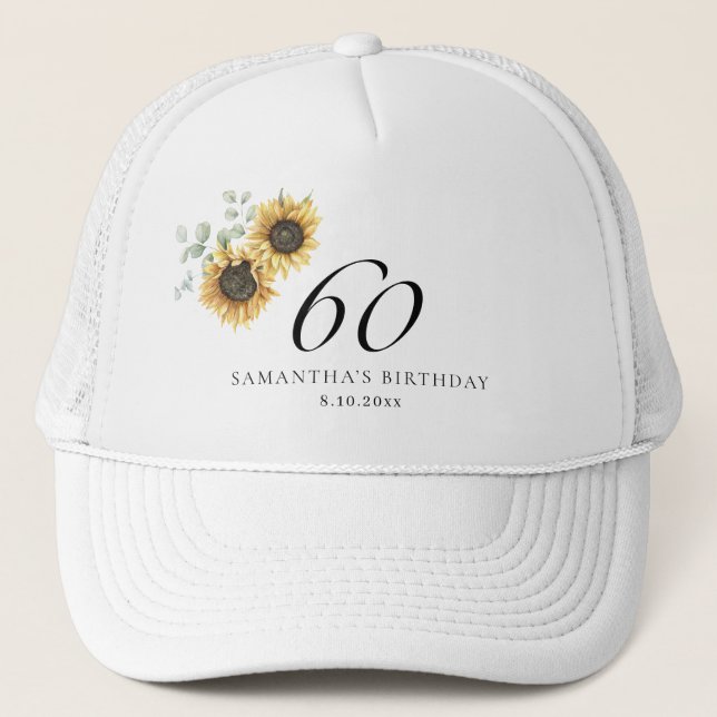 Casquette 60e anniversaire Sunflower Eucalyptus Party (Devant)