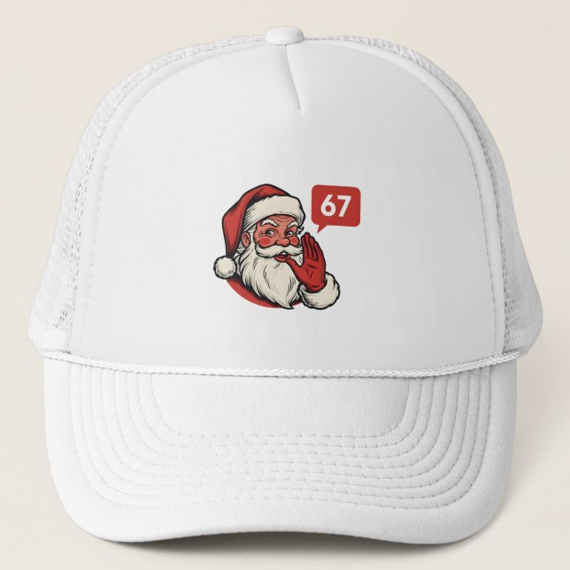 Casquette 67 Christmas Merry Six Seven Brainrot Santa Claus (Devant)
