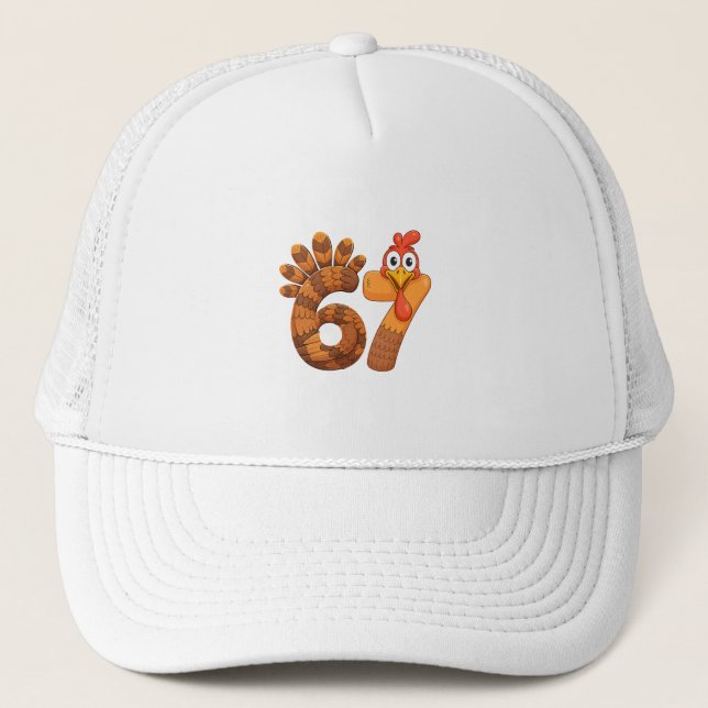 Casquette 67 dinde de thanksgiving drôle (Devant)