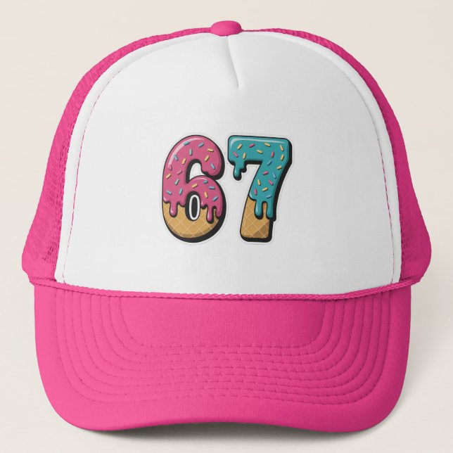 Casquette 67 Ice Cream Drip Meme Funny Six Seven Gen Alpha  (Devant)
