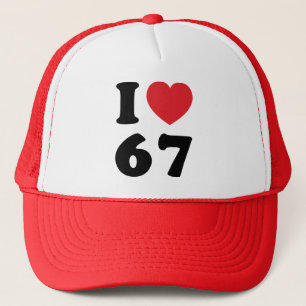 Casquette 67 Mème drôle J'aime six sept 67ème anniversaire
