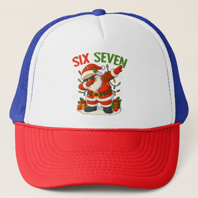 Casquette 67 Meme Six Seven Bruh Drôle de Noël 6 7 (Devant)