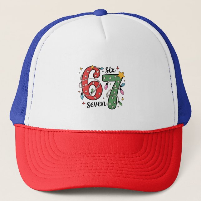 Casquette 6 7 Six Seven Main Génération Z Alpha Mème Slang N (Devant)