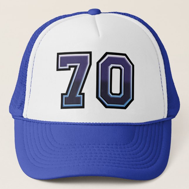 Casquette 70e anniversaire des nuances de bleu (Devant)