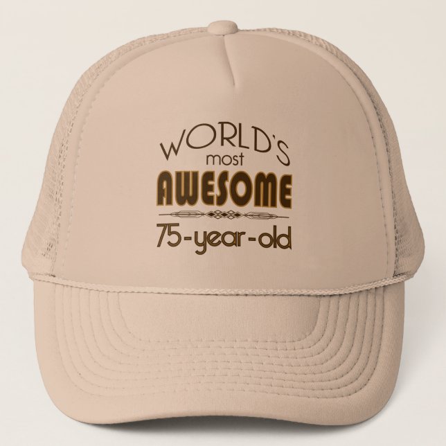 Casquette 75th Birthday Celebration World's Best in Brown (Devant)