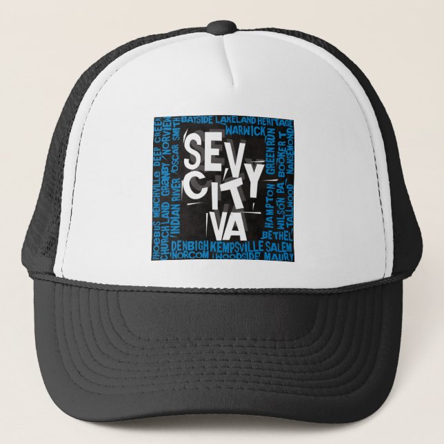Casquette 7 quartiers de la ville - noir/logo bleu (Devant)