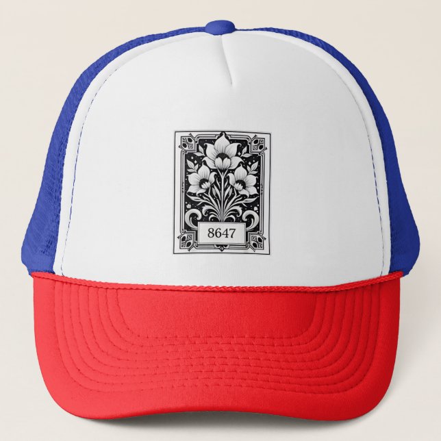 Casquette 8647 Subtle Anti Trump Anti MAGA 86 47 Floral Boho (Devant)