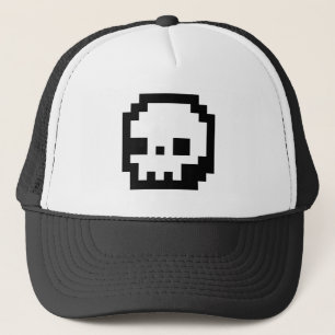 Casquette à 8 bits d'art de pixel de crâne