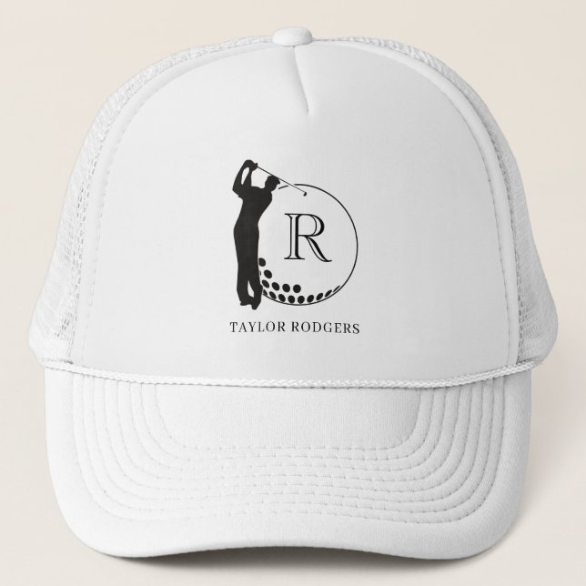 Casquette à aile de golf Monogramme personnalisé (Devant)