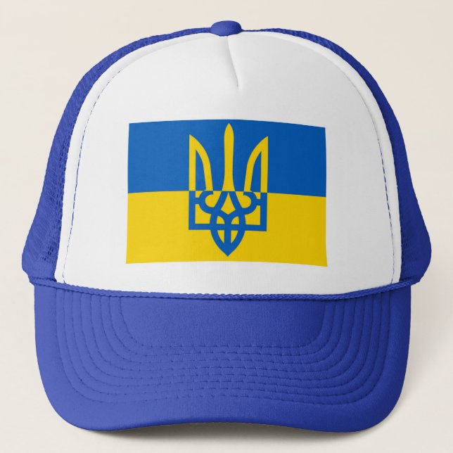 Casquette à boule trident de guerrier d'Ukraine (Devant)