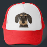 Casquette À poils durs Dachshund | Teckel de chien de carica<br><div class="desc">Le casquette parfait des amoureux de Teckel. Dessin de style caricature mignon d'un sanglier à poils durs et de couleur bronzée Dachshund. Fait un grand cadeau pour les amateurs de chien plus vert. La taille Unisex convient à la plupart des ados et des adultes.</div>