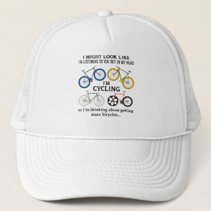 Casquette à vélo, je pourrais avoir l'air de vous écouter