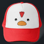 Casquette à visage de poulet<br><div class="desc">Copyright ©2008 Erin L. Conception du visage de poule à la main basse!</div>