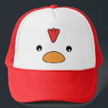 Casquette à visage de poulet<br><div class="desc">Copyright ©2008 Erin L. Lowmaster Conception du visage de poulet !</div>