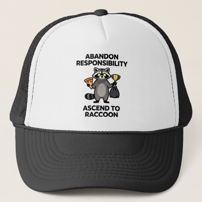 Casquette Abandon Responsibility Ascend To Raccoon Meme (Devant)