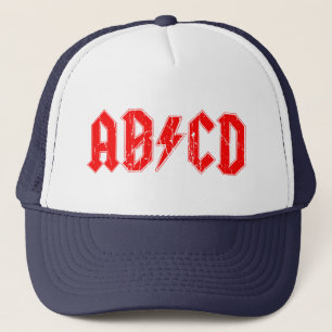 Casquette ABCD rock musique drôle symbole faux acdc blague é