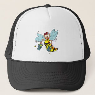 Casquette Abeille de guêpe de frelon avec deux seaux de mie