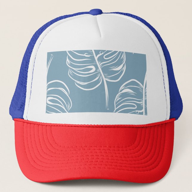 Casquette Abstraite Feuille Tropicale : Verdure transparente (Devant)